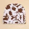 Knitted Hat Cold Printing Simple Hat Leopard Print Winter Hat Fashion Outdoor Autumn and Winter White and Brown Pattern Average Size