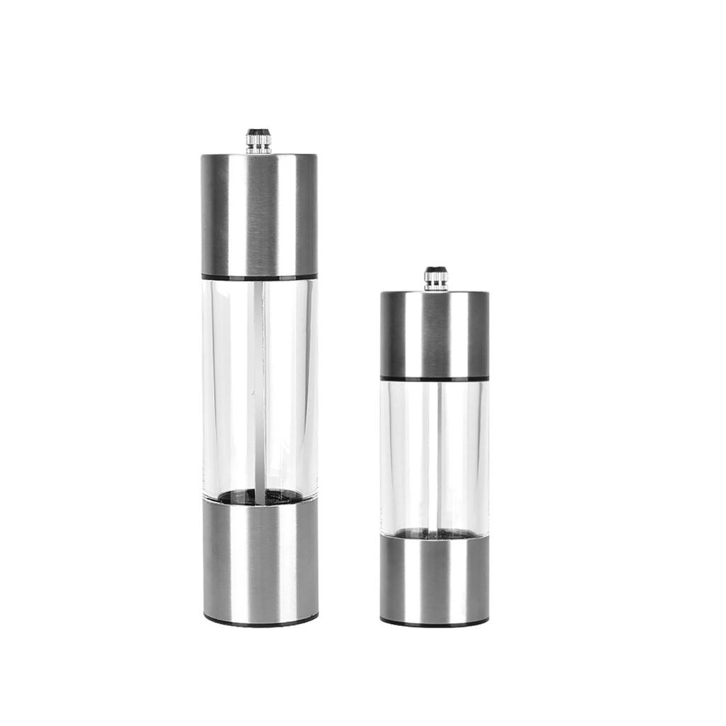 1pc Pepper Grinder Stainless Steel Acrylic Spice Bottle Salt Pepper Mill Manual Spice Grinder Mill Household Kitchen Gadgets