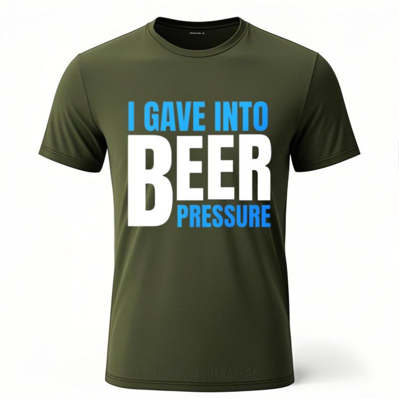 

Minimalist Tshirt Plus Size Tshirt Soft For man Oneck t shirt Black I Gave Into Beer Pressure Stylish Top tees Quick Dry Shirt 4XL
