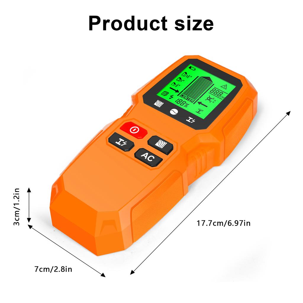 Stud Finder Wall Scanner 5 in 1 Electronic Stud Detector with HD LCD Display Used for Detecting Wood Metal Wire with Warning Function