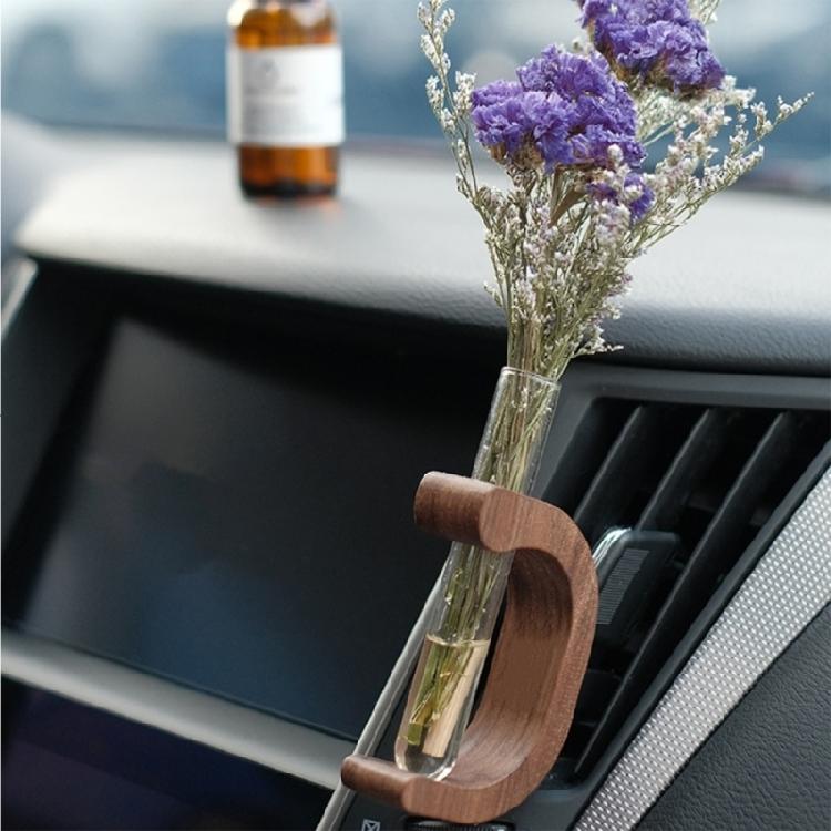 Wooden Car Vent Propagation Vase Holders with Glass Tube Automotive Interior Charm for Plant Display & Interior Decors