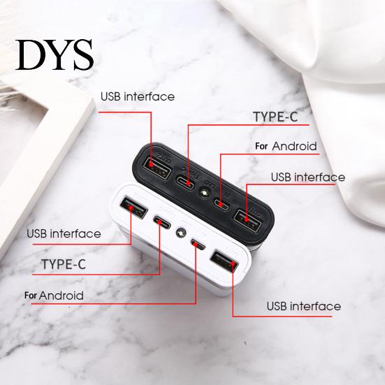 Power Bank Box Shell with Digital Display Plug Play Large Capacity Dual USB Battery Phone Output LED Lamp 6x18650 Charger Case Supply