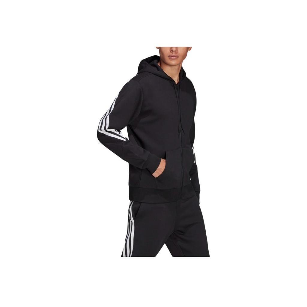 Adidas Pletená tréninková mikina s kapucí Pánská svrchní vrstva Černá H46526