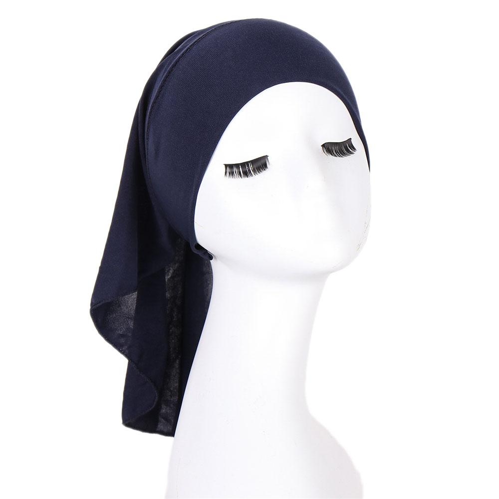 Soft Women Inner Hijab Caps Muslim Stretch Turban Cap Solid Islamic Underscarf Bonnet Female Headband Tube Cap Turbante Mujer