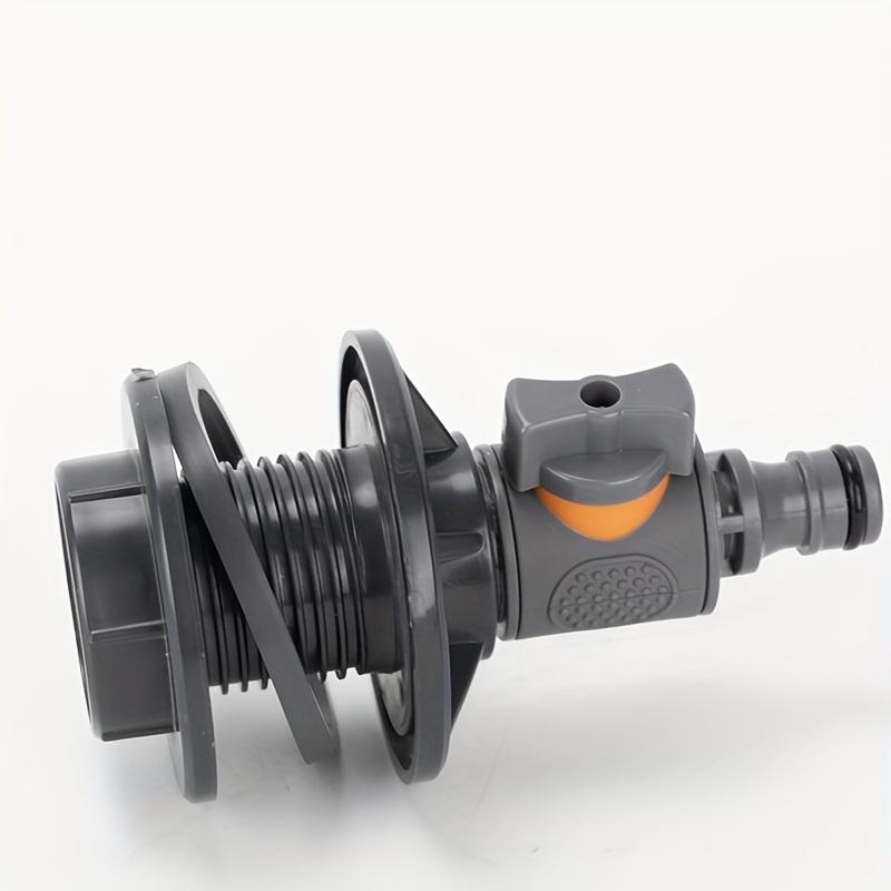 2PCS PVC/IBC Water Barrel Adapter,Water Tank Adapter with Valve,Quick Installation Rainwater Collection Connector Kit,External Thread Connector