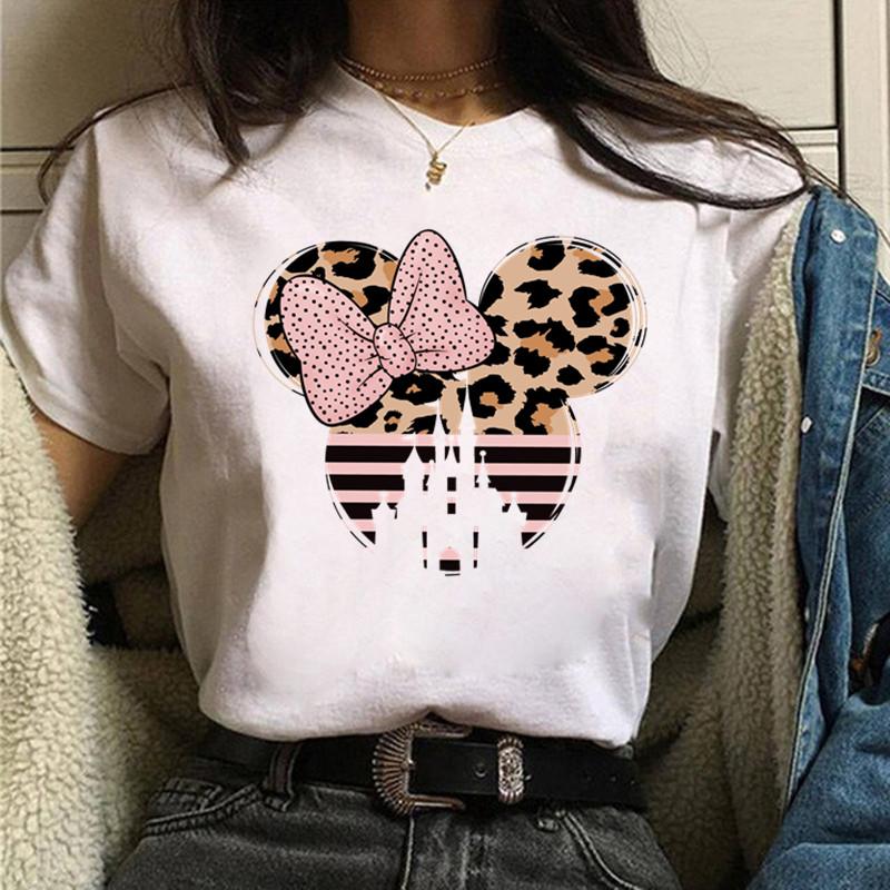 Y2k 90s Fashion T Shirts Gothic Fashion Mickey Tshirt Minnie Mouse Print T-shirt Women T Shirt Female Clothes Kawaii Disney
