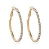 Korean Style Luxury Diamond C-Shaped Hoop Earrings - Trendy Niche Design
