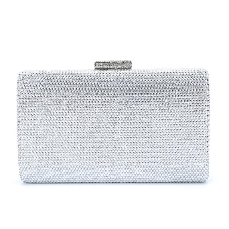 

Diamond Evening Bag Wedding Clutch Bridal Ladies Metal Handbag Women Rhinestones Handbags Phone Minaudiere Wedding Party Clutch 20cmX11cmX4cm серебряный