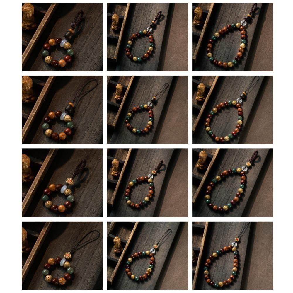 Charm Holzperlenanhänger Tibetische Perlen Schlüsselband Kreativer Autoschlüsselanhänger Rucksackdeko