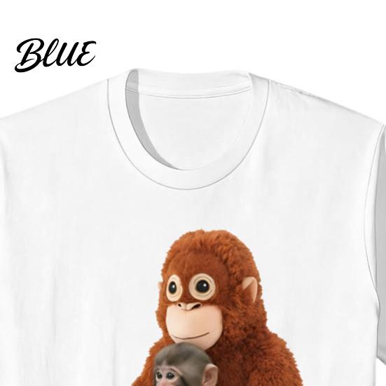 Loose Fit Tee Shirt Monkey Team Punch T-Shirt Round Neck Short Sleeve Cute Macaque And Orangutan Summer for Men Teens Street Wear Fashionable