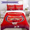 Arsenal Customize Your Name Bedding Set Breathable Duvet Cover with Pillowcases Home Decoration Birthday Gift