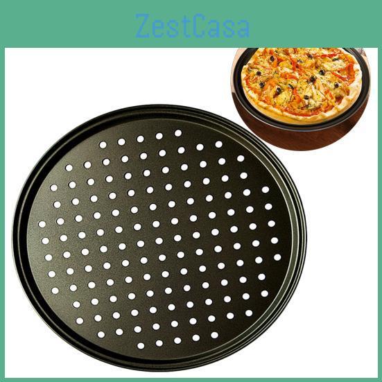 Nonstick Carbon Steel Mesh Pan Pizza Baking Bakeware Tray Plate Baking Tool