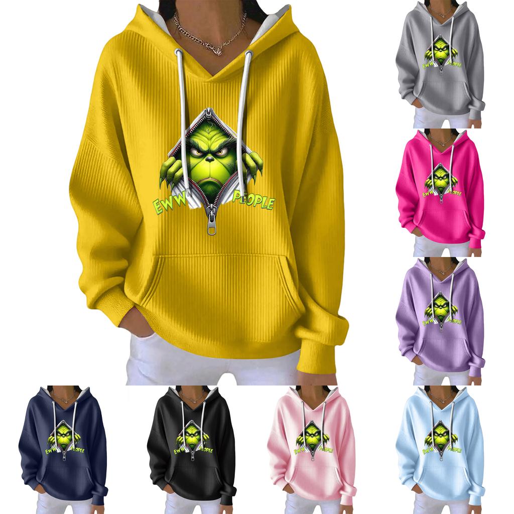 Women's Fashion Casual Christmas Angel Print Pullover Long-Sleeve Sweatshirt