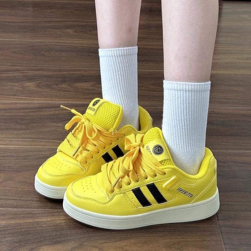 

Campus high-value yellow chubby bread shoes women s mesh autumn versatile leisure sports skateboard shoes 35