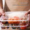 BOUSSAC Disposable 4-Compartment Plastic Lunch Box with Lid (150 Sets, 1000ml)