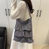 Nylon Tote Bag With Ruffle Design For Casual Daily Use