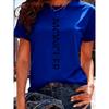 Damen Sportlich Lässig Modisch T-Shirt mit Buchstabenmusterdruck - Leicht und Weich Rundhals Sommer Kurzarmtop