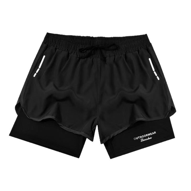 Men’s Quick-Drying Swim Trunks with Double-Layer Anti-Embarrassment Design for Beach and Sports Activities