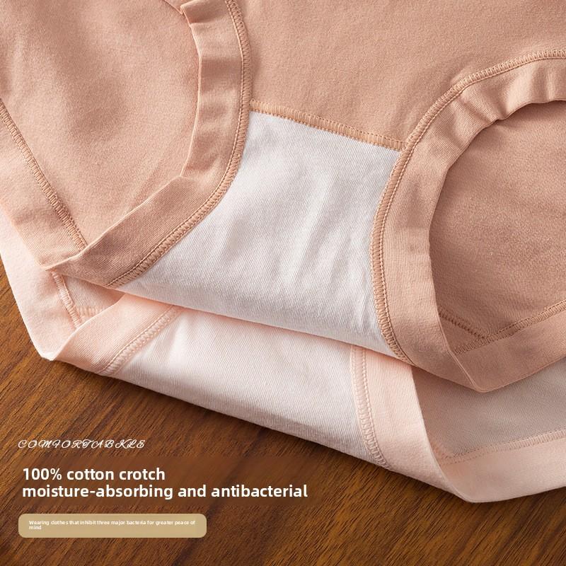 Damen Frühling und Herbst Farbe antibakteriell reine Baumwolle Schritt hautfreundlich atmungsaktiv mittelhoch geschnittene nicht kratzende Slips