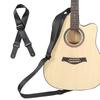 Guitar Strap Acoustic Electric Bass Ukulele Nylon Belt Adjustable TopGrain Leather Head(Black )