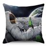Wish Pillowcase Astronaut Planet Linen Pillow Cushion Cover