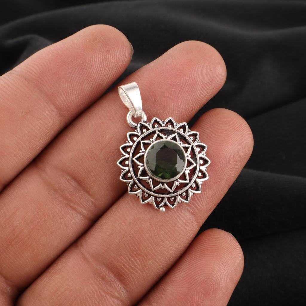 Glorious Green Tourmaline Gemstone Jewelry, 925 Sterling Silver Pendant, Beautiful Tourmaline Handmade Pendant For Gift