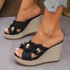 Large-Size Wedge Sandals for Women – Summer New Height-Increasing Platform Floral Thick Sole Slide Sandals