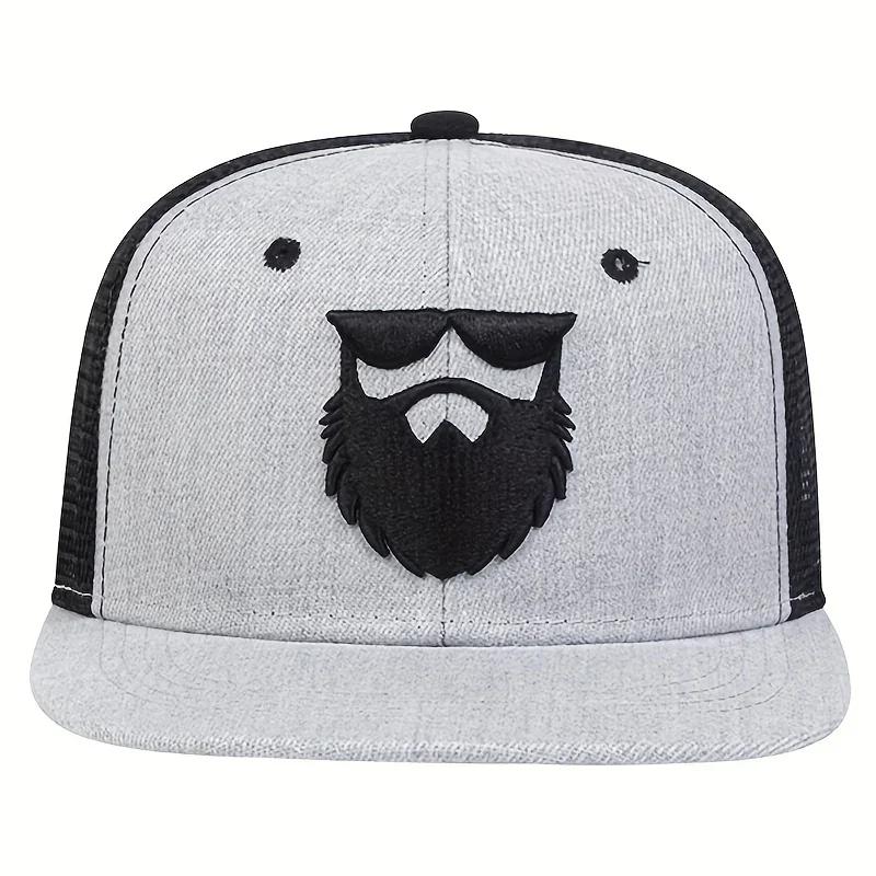 Fashion Men Baseball Mesh Cap Summer Outdoor Breathable Sun Hat Hip Hop Snapback Hats Beard Old Men Embroidery Trucker Caps