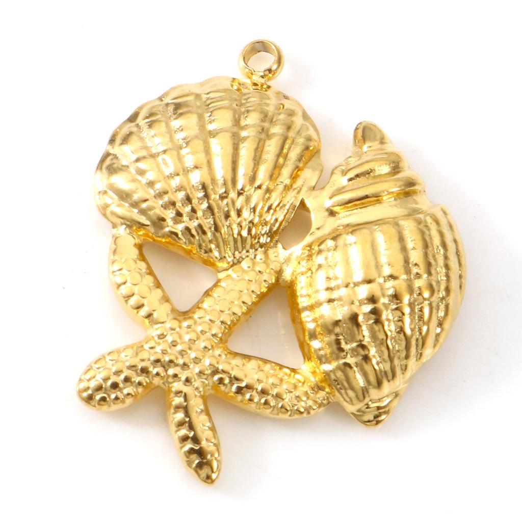 2PCs Stainless Steel Pendants Multicolor Conch/ Sea Snail Shell Charms DIY Necklace Bracelet Women Summer Party Jewelry Findings