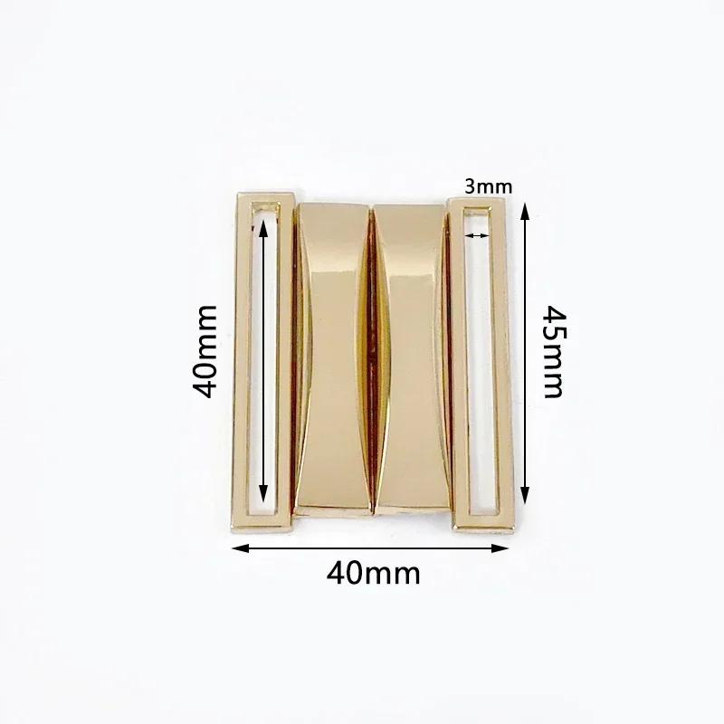 Meetee 1/2/4/5Pcs 30-60mm Metal Waist Belt Buckle Ribbon Band Adjust Clasp Coat Down Jacket Belts Decor Hook Buckles Accessories