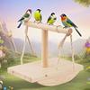 Verstellbarer Papageien-Spielständer aus Holz Vogel-Spielplätze mit schwingender Basis zum Stressabbau und zur Intelligenzentwicklung