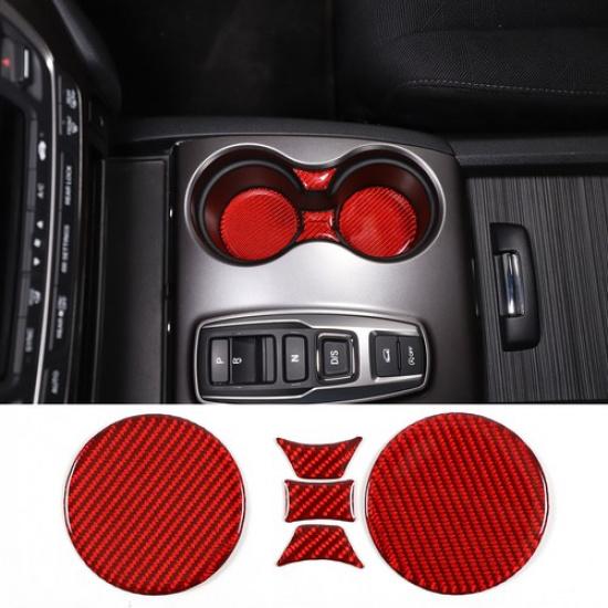 

Red Carbon Fiber Center Console Cup Holder Pad Sticker For Honda Pilot 16-22