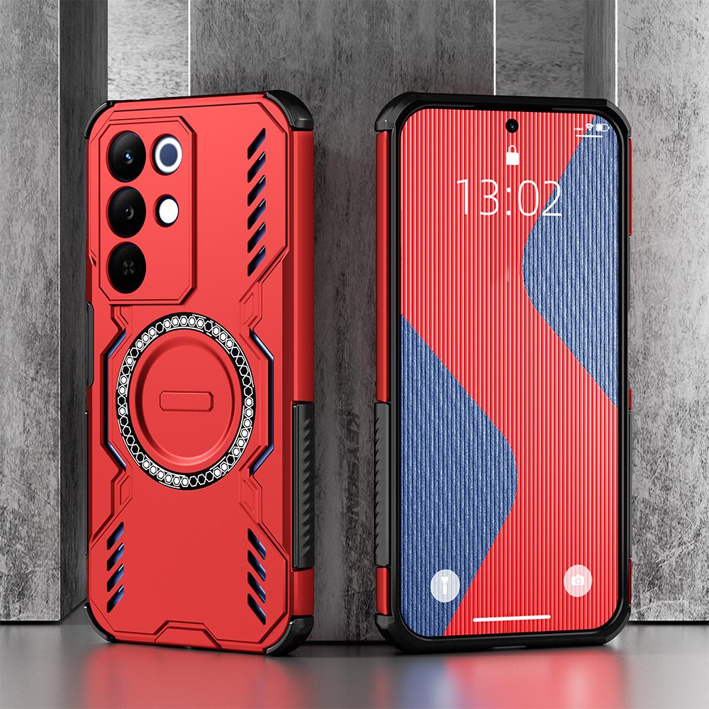 KEYSION Hollow Heat Dissipation Case for Realme C85 5G Silicone+PC Magnetic Cooling Shockproof Phone Cover for OPPO Realme C85