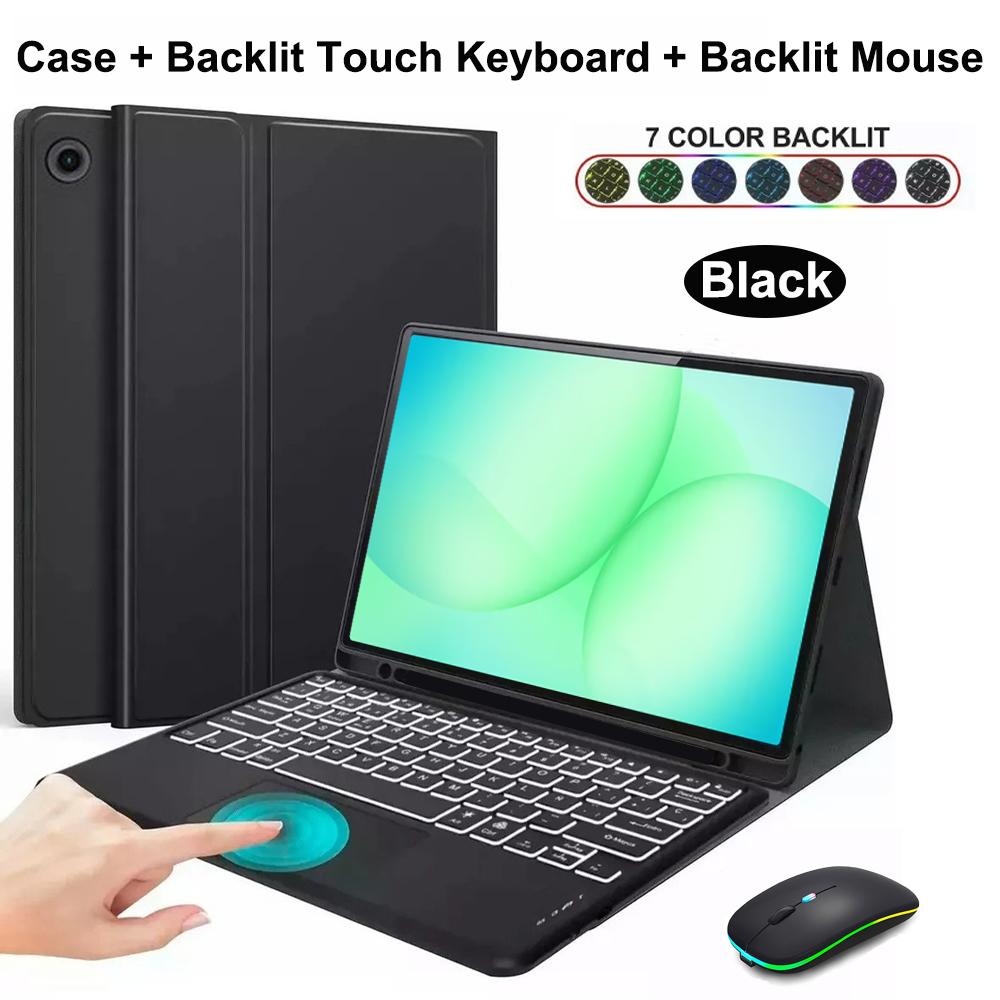 Fodral för Samsung Galaxy Tab A11 Plus 11 tum, Avtagbart Bluetooth-tangentbordsfodral för Samsung Tab A11+ SM-X230/235/236B/310/315