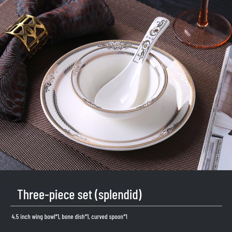 Hotel Restaurant Ceramic Tableware Set: Plates, Bowls, Cutlery, Chopsticks for Private Rooms - 7 or 8 Pieces