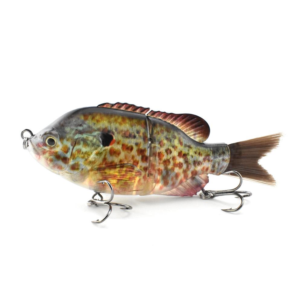 125Mm Plastic Silk Tail 2 Sections Sunfish Simulation Multi-Section Bait S Type Flexible Underwater Swimming Luya Bait