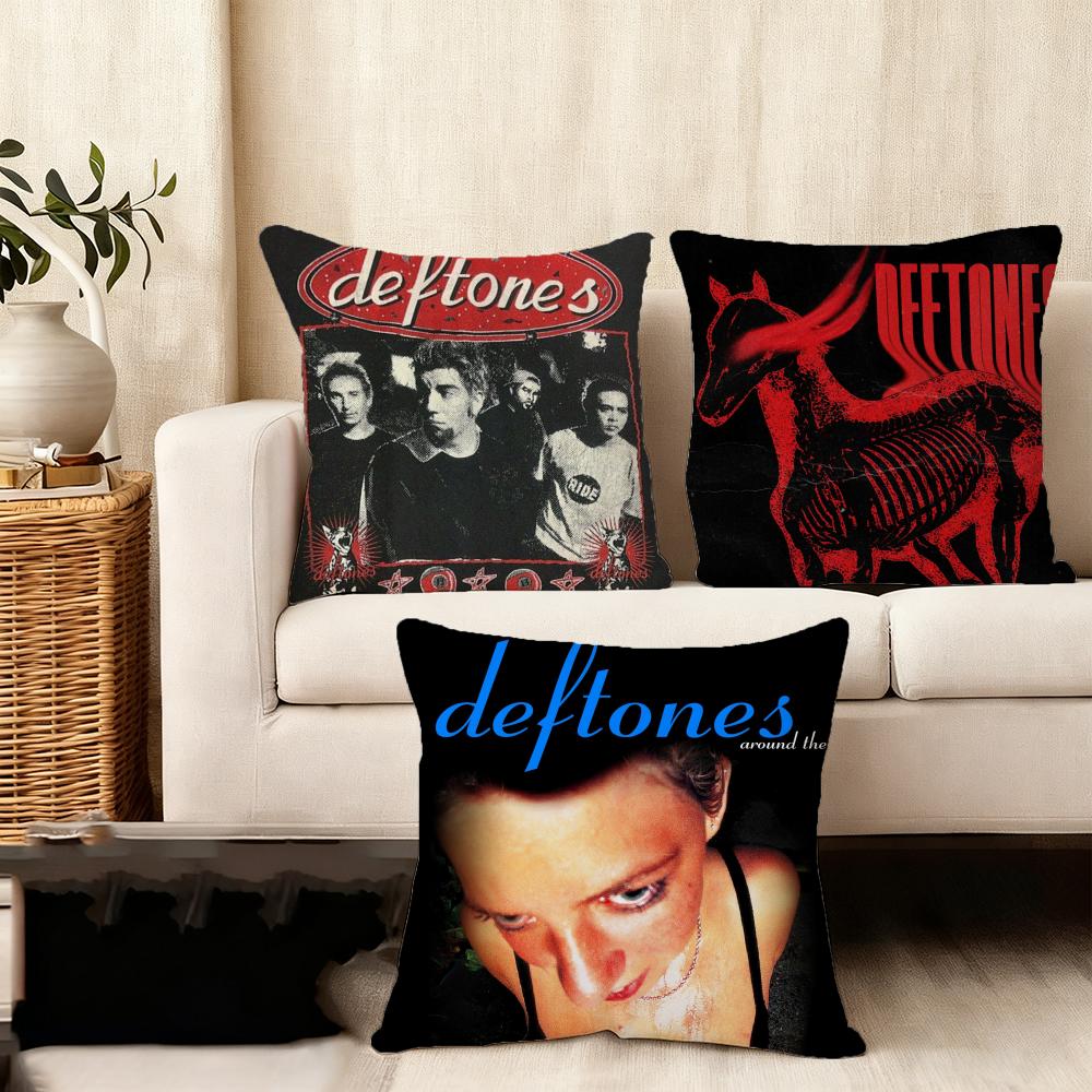 Cushion Cover Silky Short Plush Home Sofa Cushion Cover - Invisible Zipper Home Decoration Cool D-Deftones Band
