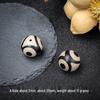 Bodhi Literary & Play Agate Beads - Black & White Tibetan Style Retro Three-Eyed Design