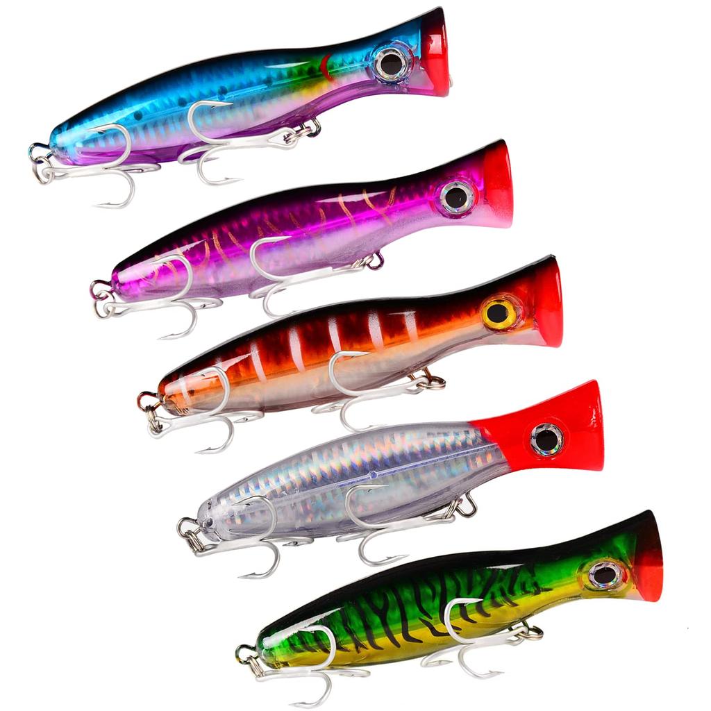 Muchas Sonrisas Popper 43g 13cm 5 Colors Lure Set Topwater Floating Seabass Yellowtail