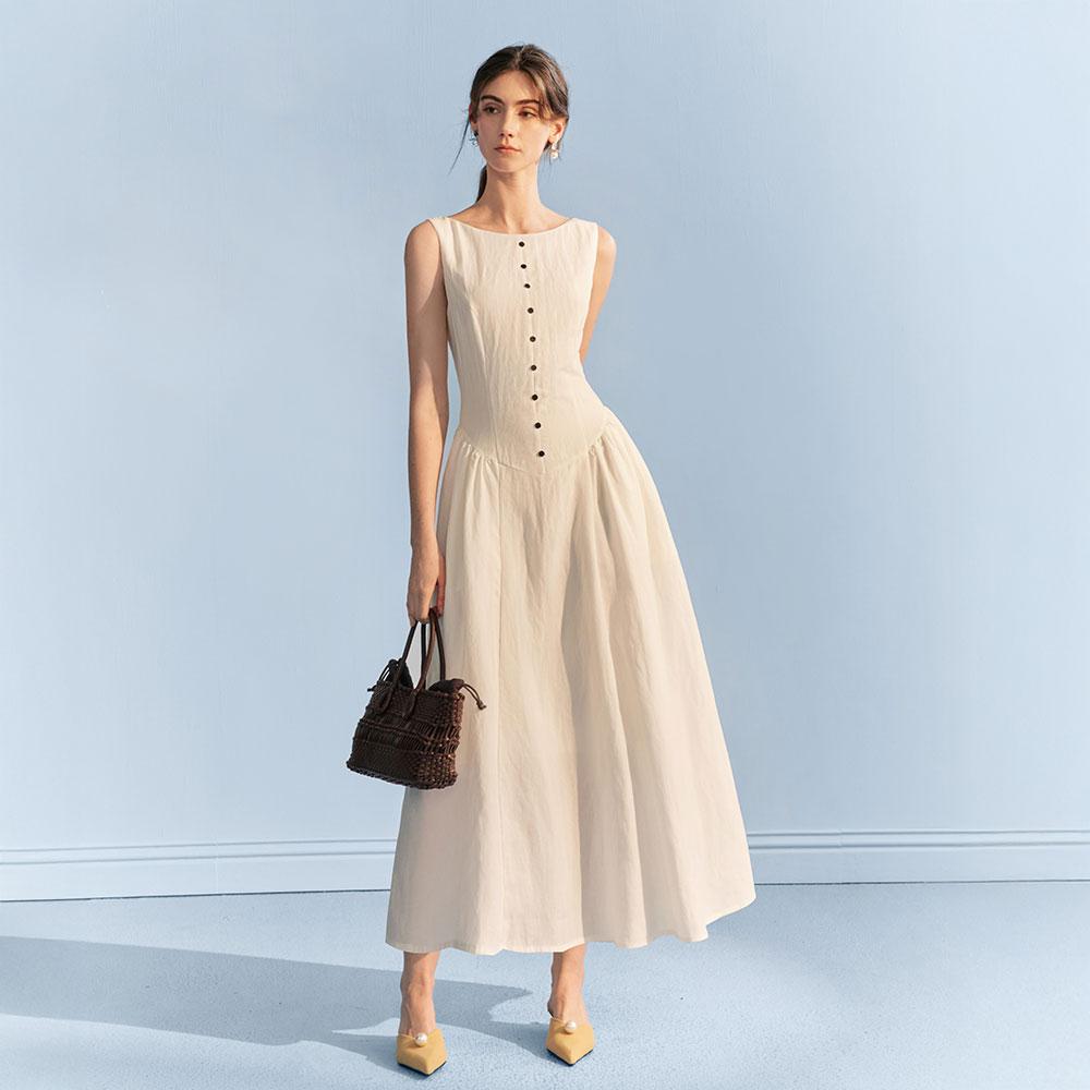 Waiwaiaiem Yy_Elegant Waist Pleated Dress