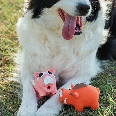 Latex Squeaky Flying Pig Dog Toy Interactive Teeth Grinding Toy for Small Medium Large Dogs
