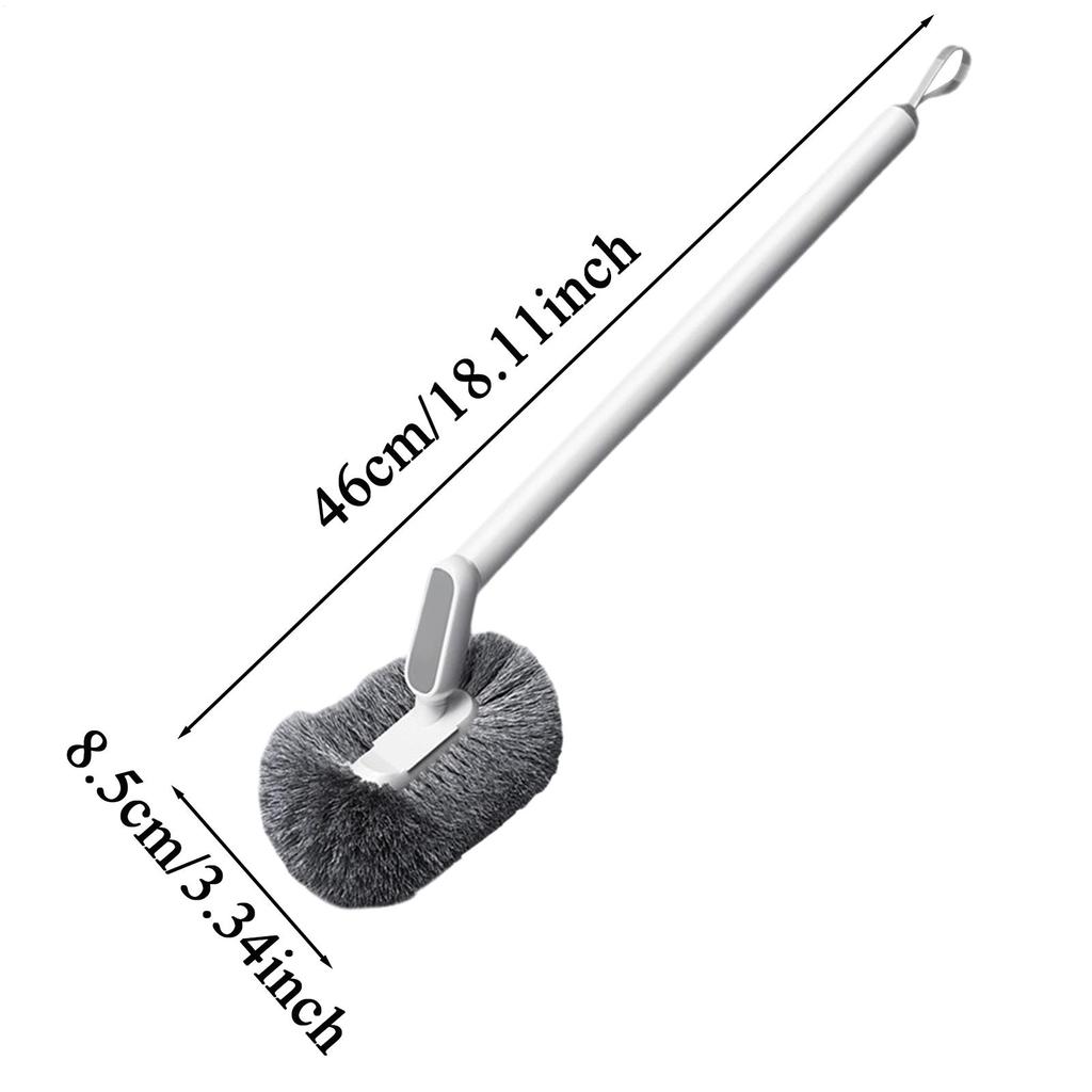 S Shaped Toilet Brush Wall-Mounted Cleaning Brushes Long Handled Soft Bristles Brush 360 No Dead Corner Bathroom Accessories