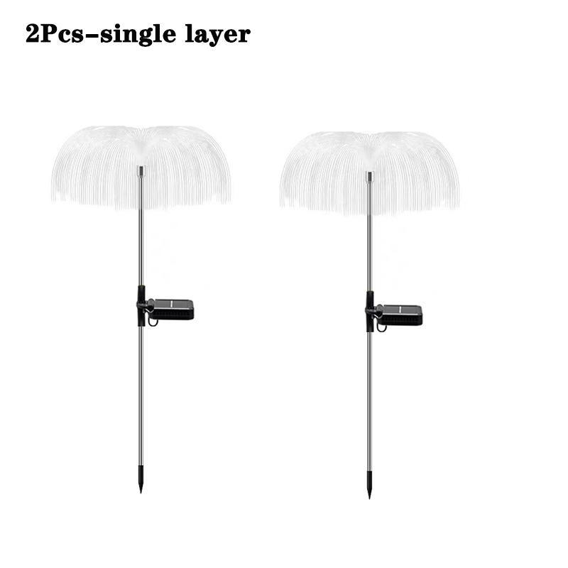 Solar Garden Lights Outdoor 7 Color RGB Gradient Jellyfish Solar Lights Waterproof Single/Double Layer for Landscape Pathway