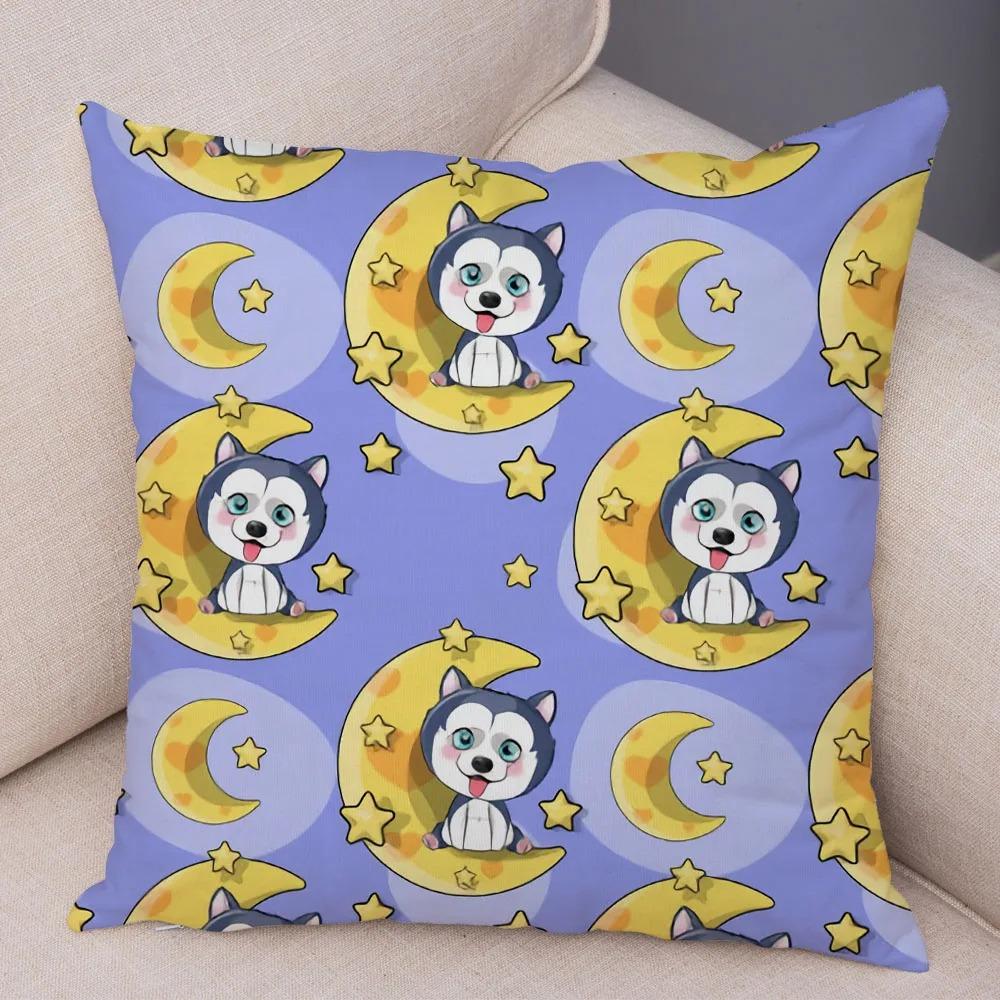 

Мультфильм Питомец Хаски Декоративная Наволочка Офис Гостиная Автомобиль Украшения Дома Наволочка 40x40cm