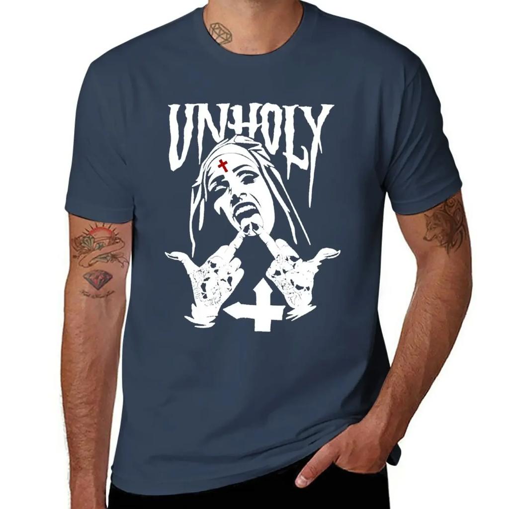 Unholy Satanic Nun Tattoos T-Shirt hippie clothes new edition heavyweight t shirts for men