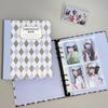 Baffle Retro Idol Photo Album Chessboard Grid a5 Idol Photo Card Holder  Star Chasing Supplies