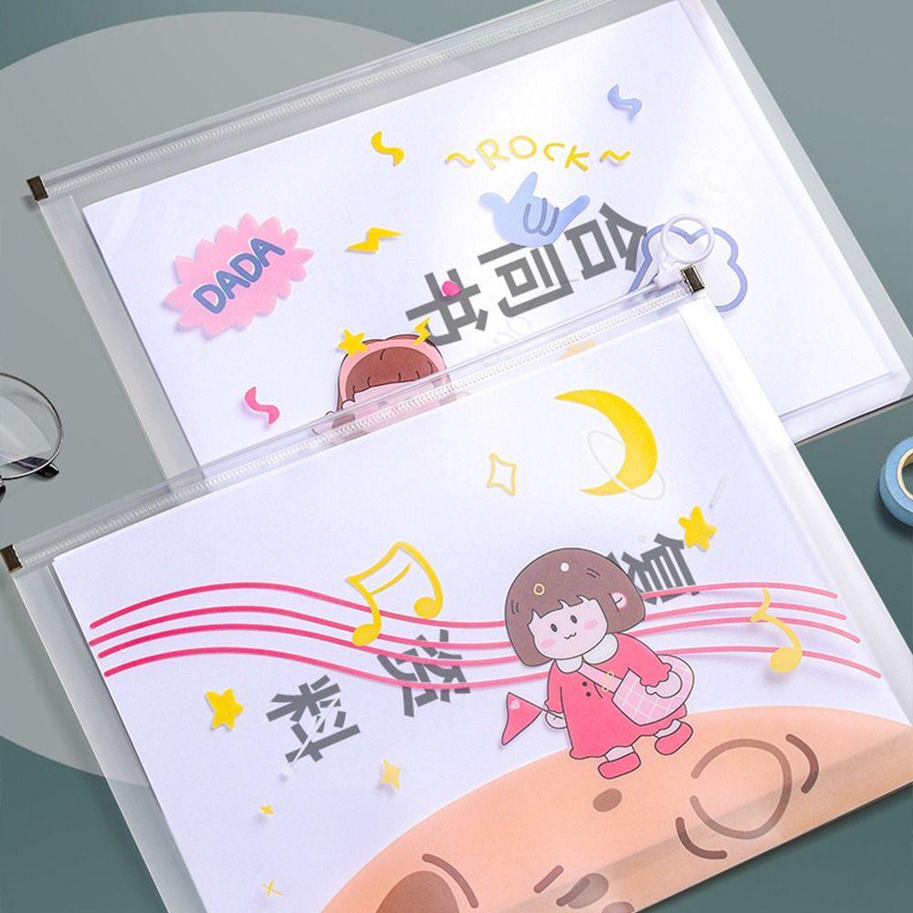 

Bags Stationery Large-capacity Document Bag Zipper Storage Bag Test Paper Folder A4 File Folders