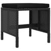 6 Piece Outdoor Dining Set with Cushions Black Poly Rattan
