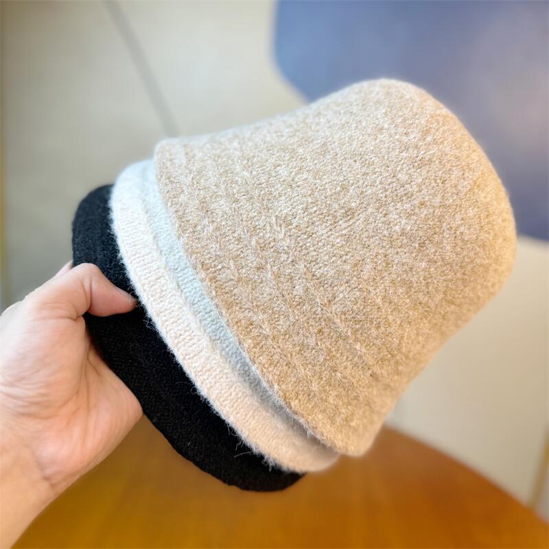 Cozy Wool Bucket Hat with Beige Trim - Lightweight, Cold-Resistant, for Autumn and Winter, Perfect for Casual or Formal Occasions, Winter Headwear