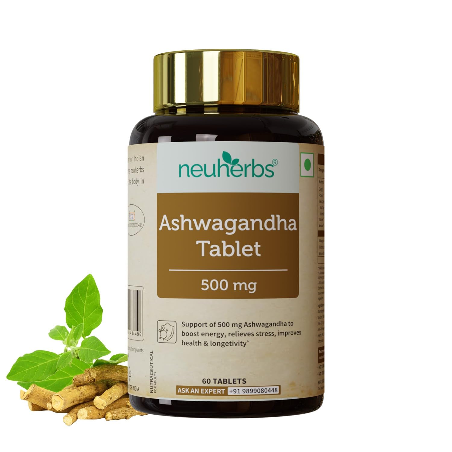 

Neuherbs Ashwagandha Tablets 500mg For Unisex Rich In Antioxidant | 60 Tablets 100gm 0.2lbs